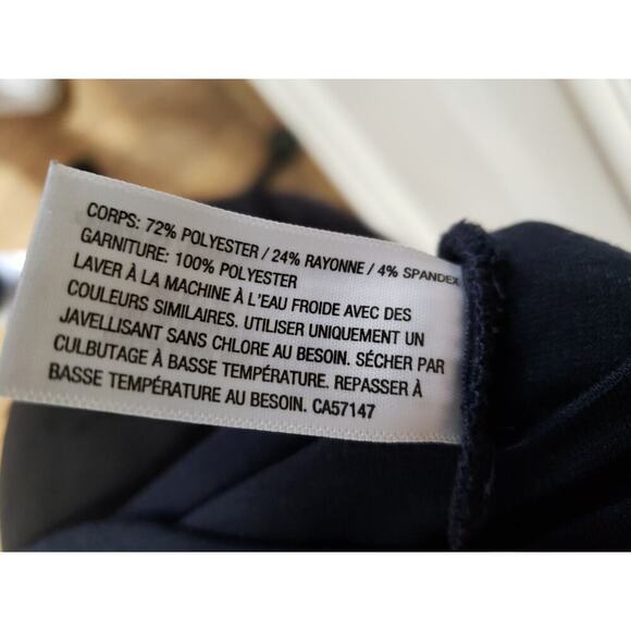 Labwork Faux Wrap Ruched Women's S-P Blue Polyester Short Sleeves Tie Waist Top - Picture 10 of 12